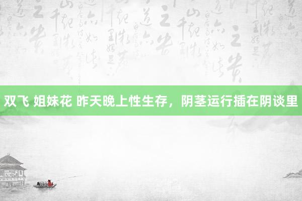 双飞 姐妹花 昨天晚上性生存,阴茎运行插在阴谈里