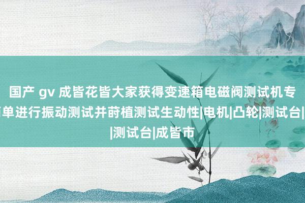 国产 gv 成皆花皆大家获得变速箱电磁阀测试机专利，简单进行振动测试并莳植测试生动性|电机|凸轮|测试台|成皆市