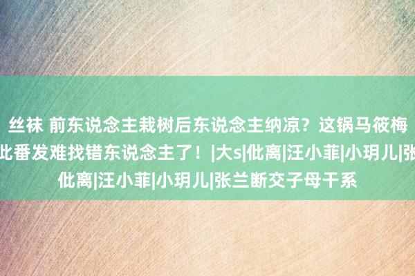 丝袜 前东说念主栽树后东说念主纳凉？这锅马筱梅不背，部分台媒此番发难找错东说念主了！|大s|仳离|汪小菲|小玥儿|张兰断交子母干系