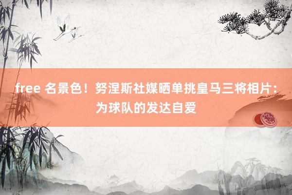 free 名景色！努涅斯社媒晒单挑皇马三将相片：为球队的发达自爱