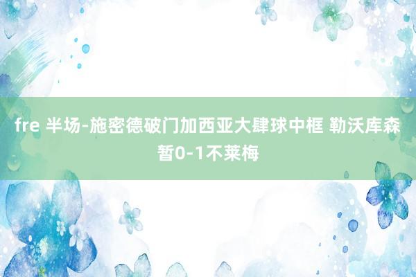 fre 半场-施密德破门加西亚大肆球中框 勒沃库森暂0-1不莱梅