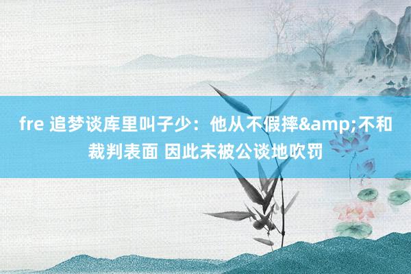 fre 追梦谈库里叫子少：他从不假摔&不和裁判表面 因此未被公谈地吹罚